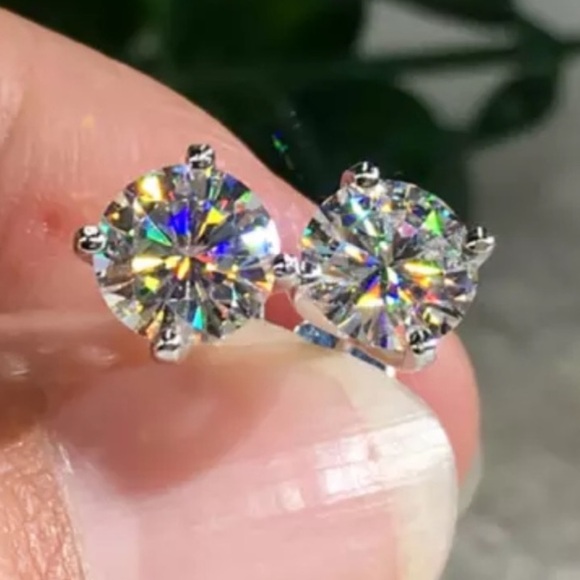 Jewelry - Silver Diamond Stud Earrings